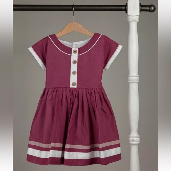 Well Dressed Wolf Shawn Elizabeth Dress In Cranberry Size 2T